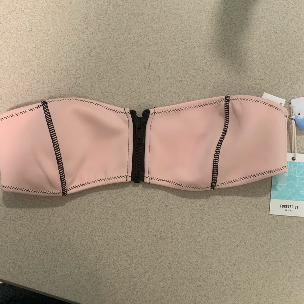 Forever 21 Zipper Swim Top